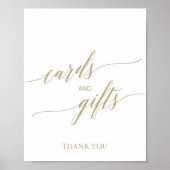 Elegant Flat Gold Calligraphy Kaarten and Gifts Si Poster (Voorkant)