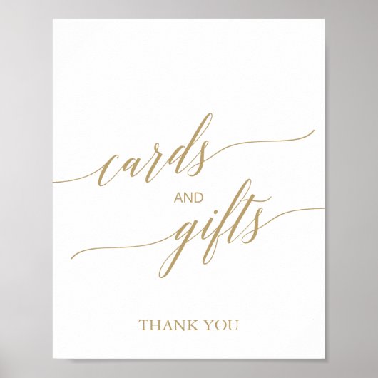 Elegant Flat Gold Calligraphy Kaarten and Gifts Si Poster (Voorkant)