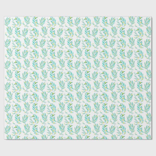 Elegant Flat Green Modern Botanical Lemon Cadeaupapier (Vlak)