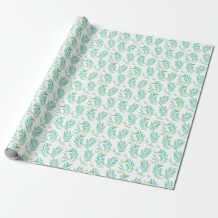 Elegant Flat Green Modern Botanical Lemon Cadeaupapier