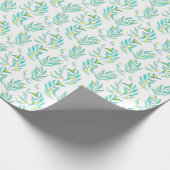 Elegant Flat Green Modern Botanical Lemon Cadeaupapier (Hoek)