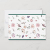 Elegant Flat Modern Botanical Green Twig Receptie Kaart (Achterkant)