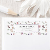 Elegant Flat Modern Botanical Green Weddin Etiket (Insitu)