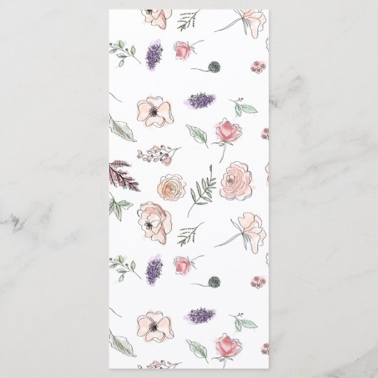 Elegant Flat Modern Botanical Green Weddin Menu (Achterkant)