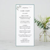 Elegant Flat Modern Botanical Green Weddin Menu (Staand voorkant)