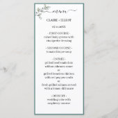 Elegant Flat Modern Botanical Green Weddin Menu (Voorkant)