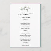Elegant Flat Modern Botanical Green Weddin Menu (Voorkant)