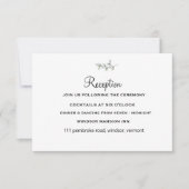 Elegant Flat Modern Botanical Green Wedding Kaart (Voorkant)