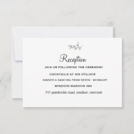 Elegant Flat Modern Botanical Green Wedding Kaart