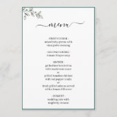 Elegant Flat Modern Botanical Green Wedding Menu (Voorkant)