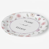 Elegant Flat Modern Botanical Green Wedding Papieren Bordje (Gekanteld)