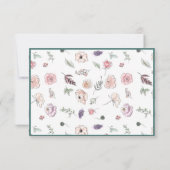 Elegant Flat Modern Botanical Green Wedding RSVP Kaartje (Achterkant)