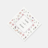 Elegant Flat Modern Botanical Green Wedding Servet (Hoek)