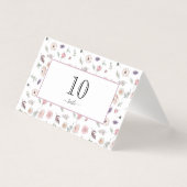 Elegant Flat Modern Botanical Green Wedding Table Kaart (Voorkant)