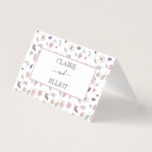 Elegant Flat Modern Botanical Green Wedding Table Kaart (Achterkant)