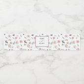 Elegant Flat Modern Botanical Green Wedding Waterfles Etiket (Enkel label)