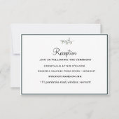 Elegant Flat Modern Botanical Greenery Wedding Kaart (Voorkant)