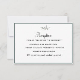 Elegant Flat Modern Botanical Greenery Wedding Kaart