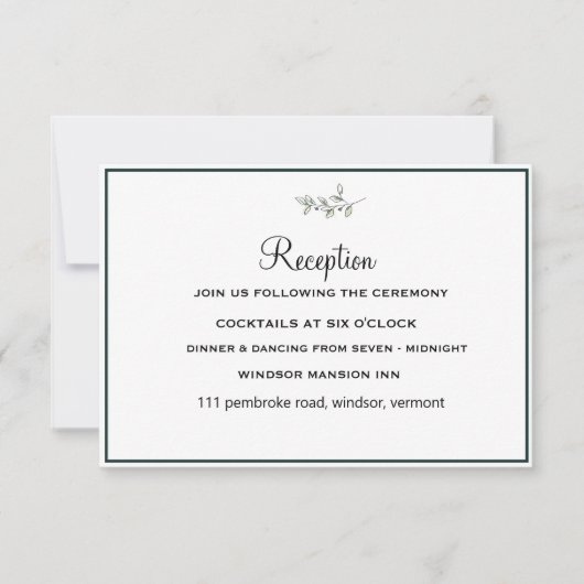 Elegant Flat Modern Botanical Greenery Wedding Kaart (Voorkant)