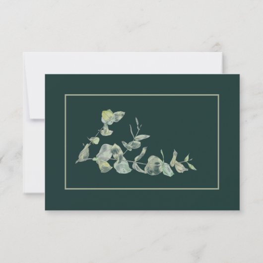 Elegant Flat Modern Botanical Greenery Wedding Kaart (Achterkant)
