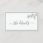 Elegant Flat Modern Botanische Groene Enclosure Ca Informatiekaartje (Voorkant)