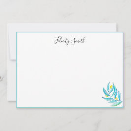 Elegant Flat Modern Botanische Notitiekaarten