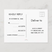 Elegant Flat Modern Green Botanical RSVP Uitnodiging Briefkaart (Achterkant)