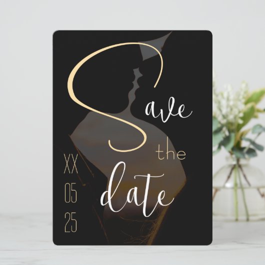 Elegant Flat Save the Date Kaart (Staand voorkant)