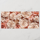 Elegant Flat Wedding Menu met bloemen 3D (Achterkant)