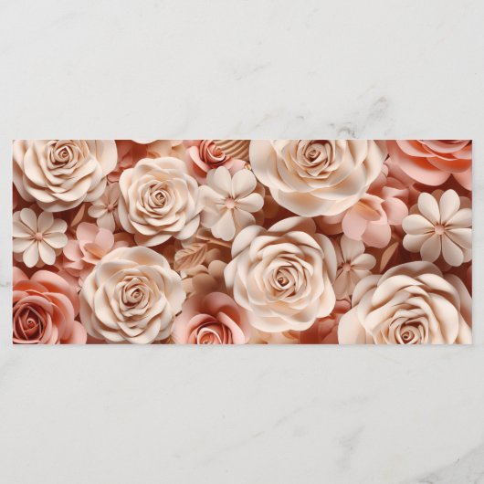 Elegant Flat Wedding Menu met bloemen 3D (Achterkant)