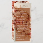 Elegant Flat Wedding Menu met bloemen 3D (Voorkant / Achterkant)