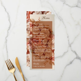 Elegant Flat Wedding Menu met bloemen 3D