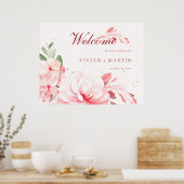 Elegant Flawless Sakura Roze Droom Bruiloft Welkom Poster (Keuken)