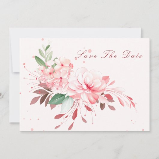 Elegant Flawless Sakura Roze Droom Save The Date Kaart (Voorkant)