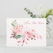 Elegant Flawless Sakura Roze Droom Save The Date Kaart (Staand voorkant)