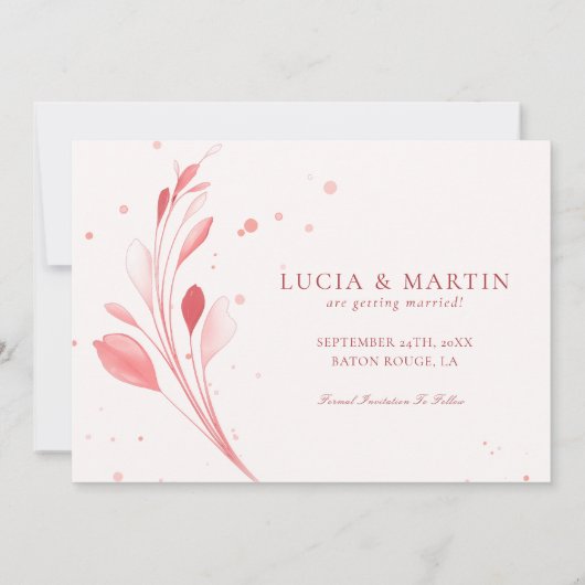 Elegant Flawless Sakura Roze Droom Save The Date Kaart (Achterkant)