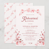 Elegant Flawless Sakura Roze Repetitie Diner Kaart (Voorkant / Achterkant)