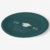 Elegant flesje Groene Minimale Eenvoudige Afstuder Papieren Bordje (Gekanteld)