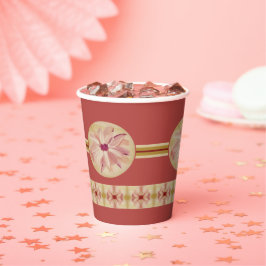 Elegant flesje met streep en patroon papieren bekers