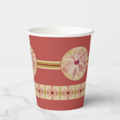 Elegant flesje met streep en patroon papieren bekers (Achterkant)
