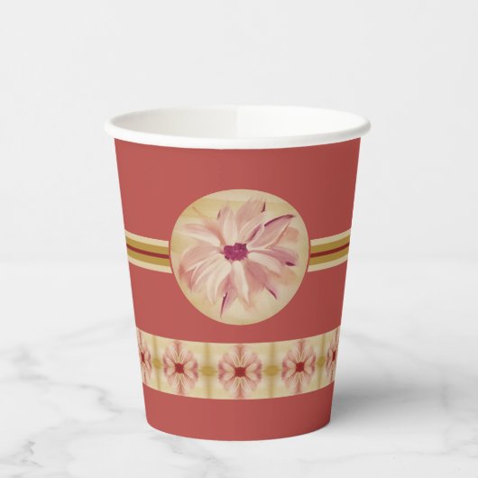 Elegant flesje met streep en patroon papieren bekers (Links)