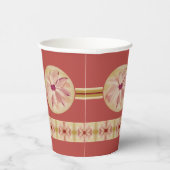 Elegant flesje met streep en patroon papieren bekers (Rechts)