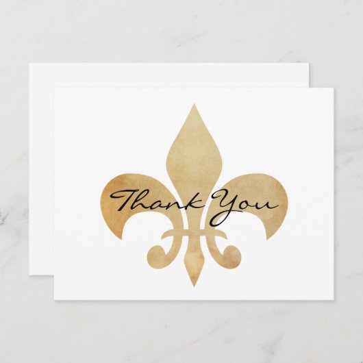Elegant Fleur de Lis Bedankt Briefkaart (Voorkant / Achterkant)