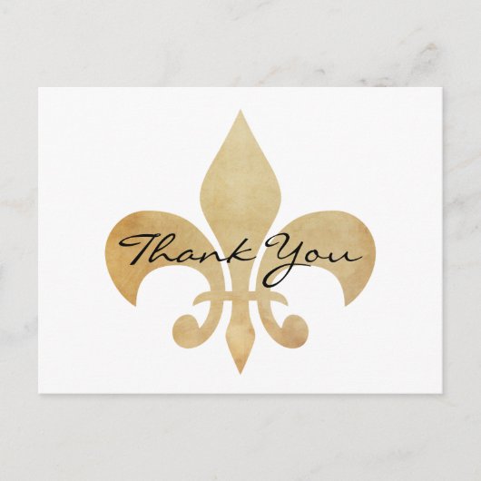 Elegant Fleur de Lis Bedankt Briefkaart (Voorkant)