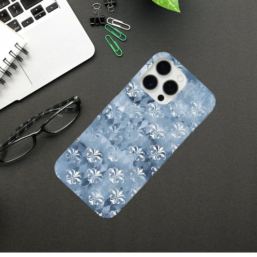 Elegant Fleur-de-Lis -  Blauw Frans Case-Mate iPhone Case