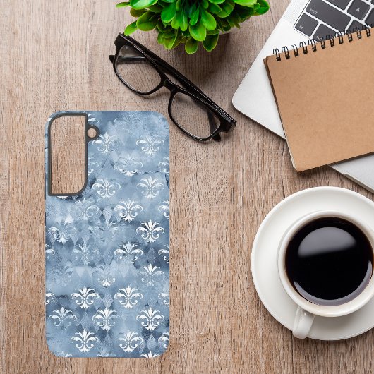 Elegant Fleur-de-Lis - Blauw Frans Samsung Galaxy Hoesje