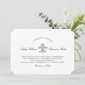 Elegant Fleur de Lis Bruiloft 3 Kaart (Staand voorkant)