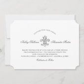 Elegant Fleur de Lis Bruiloft 3 Kaart (Voorkant)
