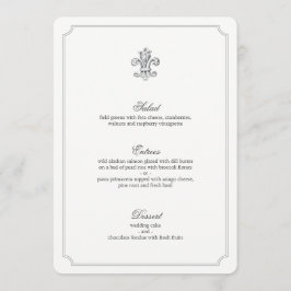 Elegant Fleur de Lis Bruiloft Menu 2