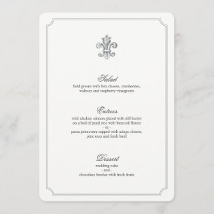 Elegant Fleur de Lis Bruiloft Menu 2
